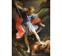PMEFGJDPE Pinturas Famosas Impresiones de Lienzo Impresion Arte Pared L'Arcangeloche sconfigge il nemico con la pittura d'epoca para la Decoración del Hogar de la Oficina 60x90cm