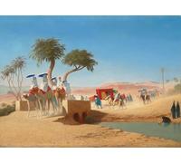 PMEFGJDPE Pinturas Famosas Impresiones de Lienzo Impresion Arte Pared l'imperatrice Eugenia in visita alle piramidi di Charles Theodore Frere para la Decoración del Hogar de la Oficina 60x90cm