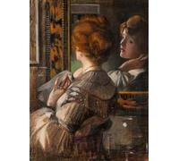 PMEFGJDPE Pinturas Famosas Impresiones de Lienzo Impresion Arte Pared lo Specchio Tartaruga di George Henry para la Decoración del Hogar de la Oficina 60x90cm