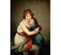 PMEFGJDPE Pinturas Famosas Painting Cuadro Lienzos Fotos Autoritratto con sua figlia Julie di Louise Elisabeth Vigée Le Brun para la Decoración de la Sala de Estar 60x90cm