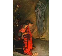PMEFGJDPE Pinturas Famosas Painting Cuadro Lienzos Fotos Bruto e il fantasma di Giulio Ceaare di Edwin Austin Abbey para la Decoración de la Sala de Estar 60x90cm