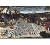 PMEFGJDPE Pinturas Famosas Painting Cuadro Lienzos Fotos Fontana della Giovinezza di Lucas il Vecchio Cranach para la Decoración de la Sala de Estar 60x90cm
