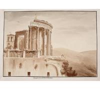 PMEFGJDPE Pinturas Famosas Painting Cuadro Lienzos Fotos il Tempio della Sibilla Tiburtina di Agostino Tofanelli para la Decoración de la Sala de Estar 60x90cm