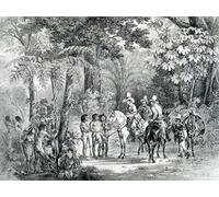 PMEFGJDPE Pinturas Famosas Painting Cuadro Lienzos Fotos Incontro degli indiani con gli esploratori europei di Johann Moritz Rugendas para la Decoración de la Sala de Estar 60x90cm