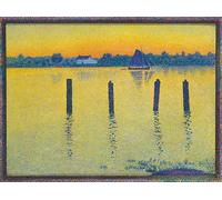 PMEFGJDPE Pinturas Famosas Painting Cuadro Lienzos Fotos Voilier Sur L'escaut Barca a vela sul fiume Escaut di Théo Van Rysselberghe para la Decoración de la Sala de Estar 60x90cm