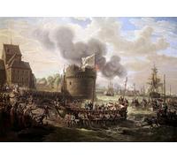 PMEFGJDPE Pinturas Famosas Pared Decoración Arte Lienzo Imagen Il re Xvi visita i lavori del porto di Cherbourg di Louis Crepin para Decoración de Paredes 60x90cm