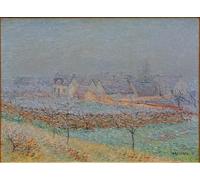 PMEFGJDPE Pinturas Famosas Pared Decoración Arte Lienzo Imagen Il villaggio in primavera Valle della Senna nelle dighe di Gustave Loiseau para Decoración de Paredes 60x90cm