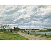 PMEFGJDPE Pinturas Famosas Pared Decoración Arte Lienzo Imagen le rive Oise vicino a Pontoise di Camille Pissarro para Decoración de Paredes 60x90cm
