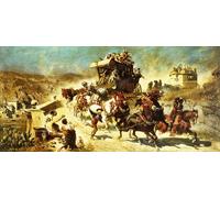 PMEFGJDPE Pinturas Famosas Prints Sobre Lienzo Impresión de Carteles la posta spagnola a Toledo di Alexander Von Wagner para la Decoración del Hogar del Dormitorio 60x90cm
