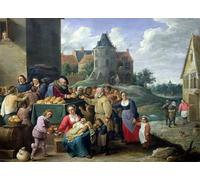 PMEFGJDPE Pinturas Famosas Prints Sobre Lienzo Impresión de Carteles le Sette opere di misericordia di David Teniers il Giovane para la Decoración del Hogar del Dormitorio 60x90cm
