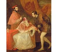 PMEFGJDPE Pinturas Famosas Prints Sobre Lienzo Impresión de Carteles Pope Paul Iii and His Nephews by Tiziano Vecelli para la Decoración del Hogar del Dormitorio 60x90cm