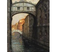 PMEFGJDPE Pinturas Famosas Prints Sobre Lienzo Impresión de Carteles Venezia il Ponte dei Sospiri di Henri Eugene Augustin Le Sidaner para la Decoración del Hogar del Dormitorio 60x90cm