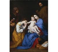 PMEFGJDPE Prints Sobre Lienzo Impresión de Carteles la Sacra Famiglia con Sant'Anna e Santa Caterina d'Alessandria di Jusepe De Ribera para la Decoración del Hogar del Dormitorio 60x90cm