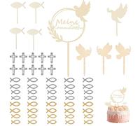 PMELCXD Decoraciones de Bautizo De Mi para Mi - Adornos Exquisitos para Tartas, Muñecas y Más - Detalles de Bautizo para Invitados Bautizos de Niña y Menor