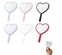 PMELCXD Espejo de Mano Cosmético con Asa para Maquillaje, 6 Piezas, Colores Brillantes, Tamaño Compacto, Ideal para Viajes, Regalo para Mujeres y Hombres