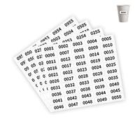 PMELCXD Número Consecutivo Pegatinas de Inventario de Números Impermeables para Inventario Almacenamiento Clasificación, adecuadas para Etiquetas de clasificación y Almacenamiento (0001 a 1000)