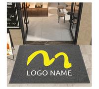 PMFRUG Felpudo de Entrada Personalizado de Texto del Logotipo Alfombrilla Personalizada Antideslizante Interior para Puertas Pasillo Cocina,Gris