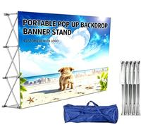 PMFRUG Personalizada Pancarta con Imagen Logotipo y Texto con Estructura de Aluminio Pop Up,Multi Colored