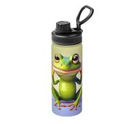 Pmhmer The Funny Frog Doing Yoga - Botella de agua deportiva aislada de 18 onzas, ligera y a prueba de fugas, adecuada para viajes de fitness al aire libre, simple y elegante.