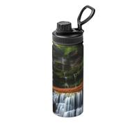 Pmhmer Waterfall View - Botella de agua deportiva aislada de 18 onzas, ligera y a prueba de fugas, adecuada para viajes de fitness al aire libre, simple y elegante.