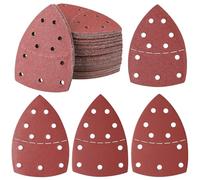 PMIQSA 100 Piezas Triángulo de Lijado Delta, 93x93x93mm Papel de Lija Para Detalles y Acabados, Hojas de Lija Triangulares, Grano 40/80/120/240/400 Para Lijado y Pulido Lija Madera