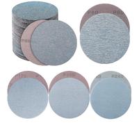 PMIQSA 50 Pcs Discos de Lija Malla, 125mm Malla de Lijado Grano 60/80/120/180/240, para Pulido de Metalesy Madera Lijadora Orbital