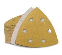 PMIQSA 60 Hojas Papel De Lija Triangular, 6 Agujeros Papel Lijadora Triangular, 93 X 93 X 93 Mm Granos 150 Hojas De Lija, Lijado Y Pulido Para Lijadoras Delta