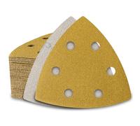PMIQSA 60 Hojas Papel De Lija Triangular, 6 Agujeros Papel Lijadora Triangular, 93 X 93 X 93 Mm Granos 220 Hojas De Lija, Lijado Y Pulido Para Lijadoras Delta