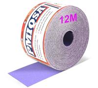 PMIQSA Rollo De Papel De Lija Con Gancho Y Bucle, 12m X 70mm, Grano 100, Papel De Lija De Cerámica, Adecuado Para AutomocióN, Lijado De Madera Y Metalurgia(Cerámica)