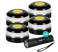 PMK GRUPO | Baliza V16 Homologada DGT 2026 Geolocalización GPS | Luz Emergencia LED 360º 1 km | Conectada con DGT 3.0 en 100 segundos, sin necesidad de APPS ni suscripciones | Incluye 4 linternas