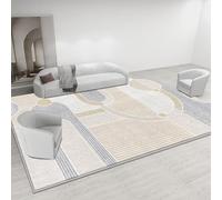Pmnadfdag Alfombra Salón 160 x 280 cm Grandes Suave Pelo Corto,Lavable y Antideslizante,para Dormitorio,Oficina,Comedor Líneas geométricas Modernas Azul Amarillo