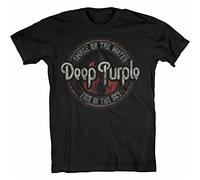 PMNXCVS Deep Purple Smoke On The Water Circle Slim Fit T-Shirt Black(Medium)