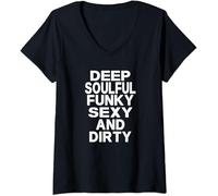 PMNXCVS Deep Soulful Funky Sexy & Dirty House Music Rave Festival V-Neck T-Shirt(X-Large)