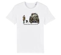 PMNXCVS Defender ‘Adventure Begins Where The Road Ends” Graphic Print Men’s T-Shirt(X-Large)