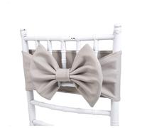 Pmnzdy 2 Piezas Funda para Silla Elástica Banda Lazos de Silla Bow Fajas Decoración de Boda Cinta para Silla Cubierta de Silla de Lazo para de Bodas, Fiestas, Hoteles, Eventos Gris