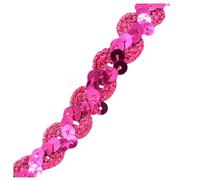 Pmnzdy 25m Cinta De Lentejuelas Brillante Costura de Tela Lentejuelas Ribete Tiras de Lentejuelas para Manualidades, Coser, Adornos Artesanales para Disfraces Rosa