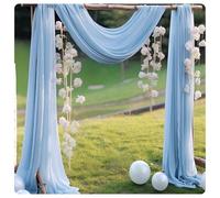 Pmnzdy 75 x 300 cm, cortina de tul para bodas, decoración a mano, arco de fotos, decoración de fondo, tela de tul, decoración de ventanas para bodas, fiestas, fotografías, ceremonias, decoración azul