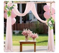 Pmnzdy 75 x 300 cm, cortina de tul para bodas, decoración a mano, arco de fotos, decoración de fondo, tela de tul, decoración de ventanas para bodas, fiestas, fotografías, ceremonias, decoración rosa5
