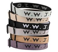 Pmormyy Paquete de 6 pulseras WWJD para mujeres y hombres, regalos cristianos de Jesús, pulseras ajustables WWJD a granel ¿Qué haría Jesús?, Fibra de poliéster, No es una piedra preciosa