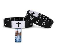 Pmormyy Pulsera con versículo bíblico diario WWJD, pulsera de Jesús cristiano para mujeres y hombres, pulsera WWJD - Pulsera What Would Jesus Do, Fibra de poliéster, No es una piedra preciosa