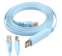 Pmqs Cable de Consola Serie USB a RJ45, Cable USB a Consola, Cable Usb a Ethernet RJ45 Gigabit LAN Macho con PC, Portátil, MacBook, Switch, Router, Windows, MacOS y Linux, 1,8M