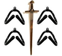 Pmsanzay Paquete de 4 mini ganchos ajustables para colgar en la pared, fuertes y flexibles, se adaptan a todas las formas y tamaños. Para espada, daga, hacha, espada ancha, hoja de llave, etc.