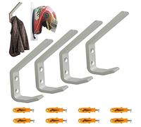 pmsanzay Paquete de 4 soportes para casco de motocicleta, estante de exhibición de casco de aluminio resistente, colgador de chaqueta, gancho de almacenamiento de casco montado en la pared para