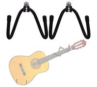 Pmsanzay Soporte horizontal de pared para guitarra, paquete de 2 ganchos de pared, soporte de almacenamiento con tornillos para ukelele eléctrico acústico, bajo, banjo, mandolina