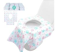 Pmueuff 20 PCS Protector Wc Desechable, Protector Wc, Fundas Inodoro Desechables, Para Niños y Adultos Adecuados Para Adecuado para BañOs PúBlicos de Viaje de Hotel, Doble Reforzado, 65x62cm