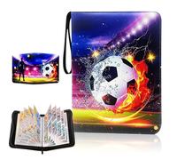 Pmueuff Álbum para Cartas, Album de Cartas Coleccionables con Cremallera e 400 Tarjetas Cuero PU Impermeable Álbum Colección Tarjetas ÁIbum Cartas Album Cromos para Pokemon, Carte TCG, Sports