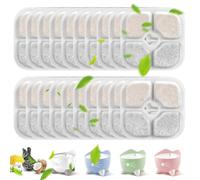Pmueuff Filtros Fuente Gatos, 18 Piezas Filtro de Fuente de Agua para Gatos con Resina Activada por Carbono Tres Capas Sistema de Filtración Filtro Bebedero Gatos Fuente Compatible con Catit Pixi