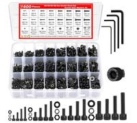 Pmueuff Tornillos Hexagonal Cilíndrico, 1600 Piezas Tornillos y Tuercas y Arandelas M2 M3 M4 M5 Juego de Tornillos Hexagonales Internos y Tuercas Tornillería Pernos Cilíndricos con Llave Hexagonal