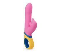 PMV20 Dolphin Vibrator Copy - Vibrador Doble Estimulación para Mujer - Punto G y estimulación del Clítoris - Rosa/Amarilla