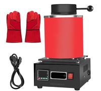 PMYIEXILA Horno de fusión de oro pequeño de alta temperatura de 1 a 3 kg, kit de horno de fusión eléctrico de 1500 W con crisol de grafito para chatarra derretida, plata, oro